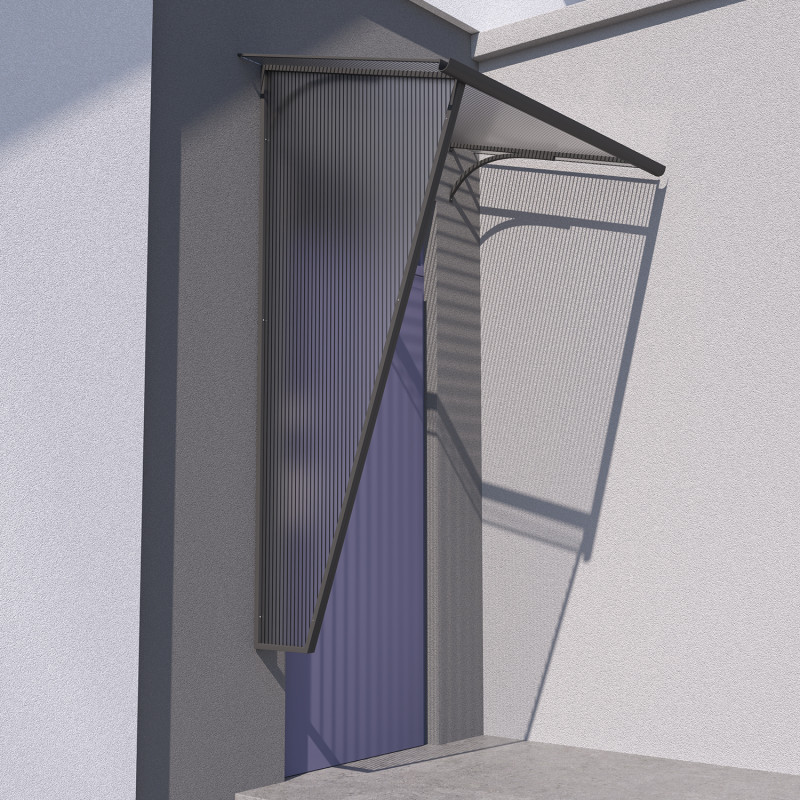 Boční stěna ke stříšce T-160, RAL7016, čirá - pravá TE8252821