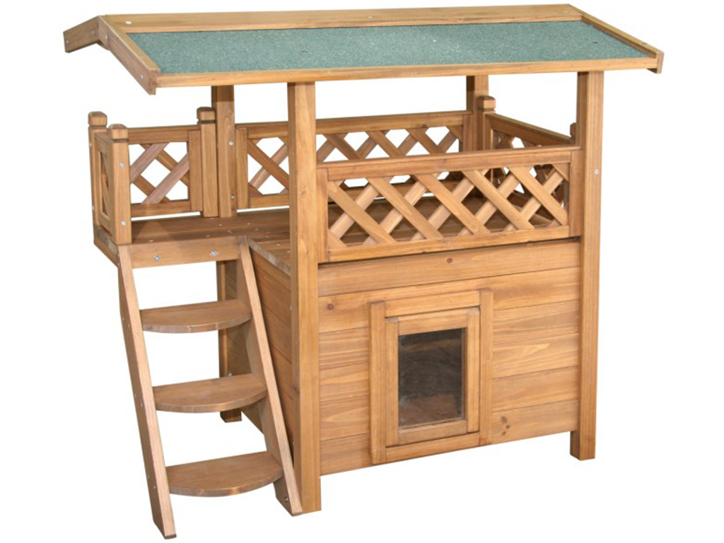 Bouda pro kočky s terasou KERBL LODGE 77x50x73cm BS0432