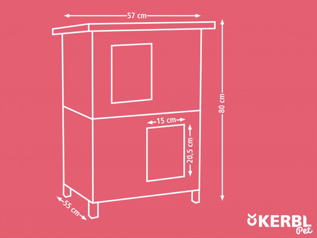 Dvoupatrová bouda pro kočky KERBL FAMILY 57 x 55 x 80 cm BS0430 (obrázek 11)
