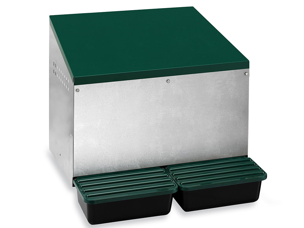 Snáškové hnízdo pro slepice GAUN 10119 venkovní 2-místné, se sběrným košem BS0510