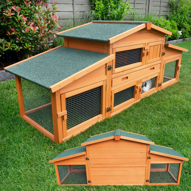 Agrofortel Dřevěná králíkárna PRACHATICE, 1800x620x720 mm