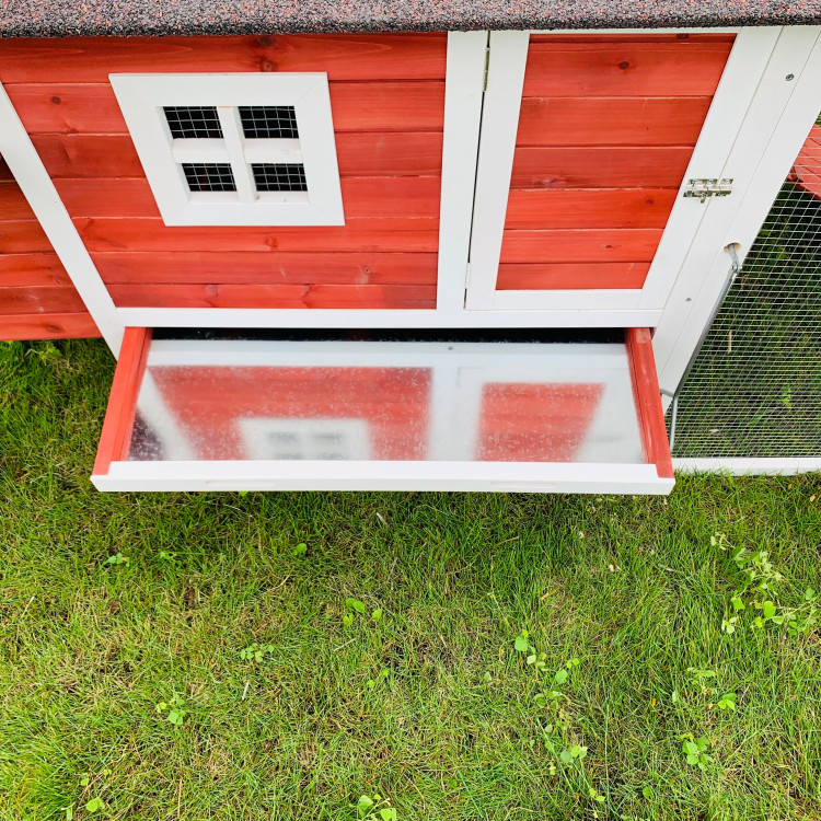 Agrofortel Dřevěný kurník MILÁNO RED MAXI, 2200x740x1200 mm (obrázek 3)