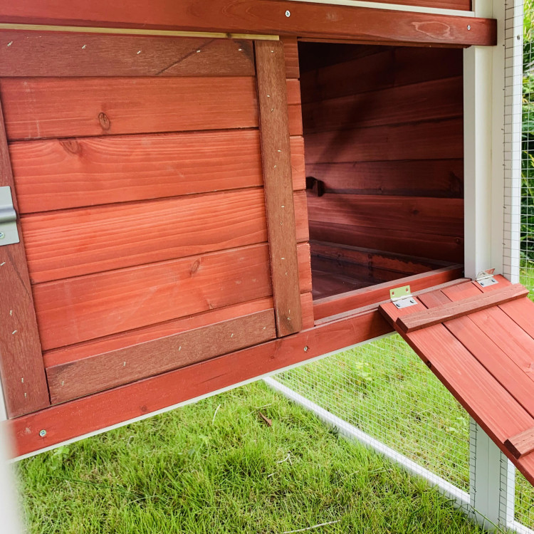 Agrofortel Dřevěný kurník MILÁNO RED MAXI, 2200x740x1200 mm (obrázek 8)