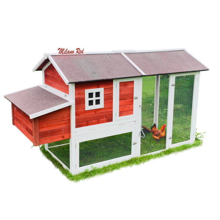 Agrofortel Dřevěný kurník MILÁNO RED MAXI, 2200x740x1200 mm