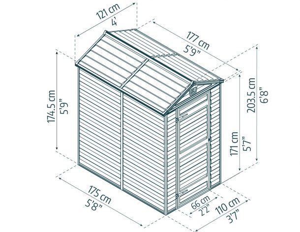 Zahradní domek PALRAM Canopia Skylight 4x6 antracit (obrázek 11)