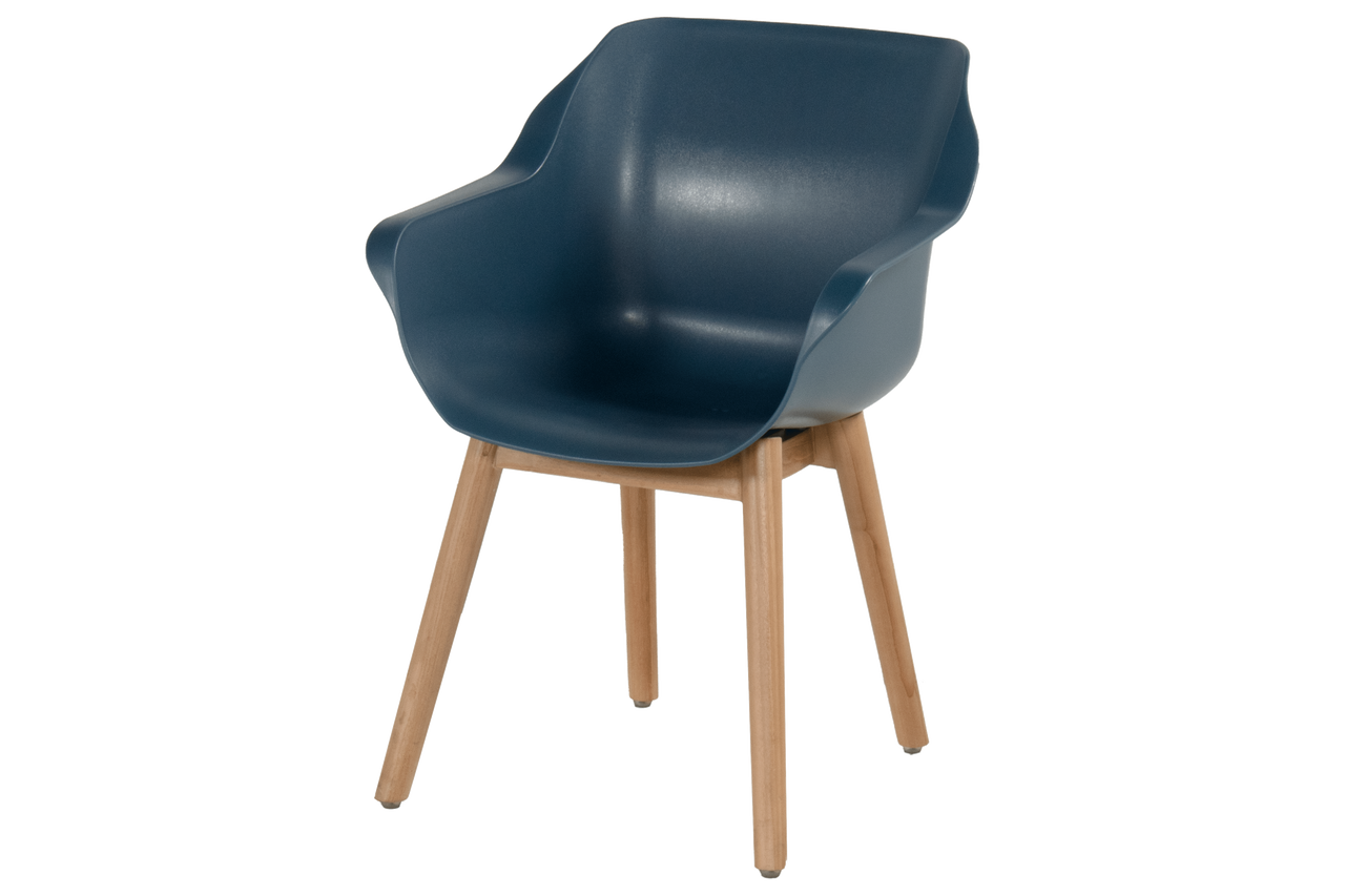 Jídelní židle Hartman SOPHIE Studio s teakovou podnoží, steel blue