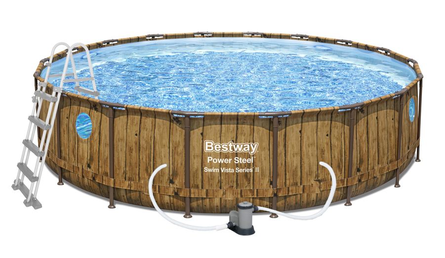 Bazén BESTWAY Power Steel Wood Swim Vista 5,49 x 1,22 m - 56977