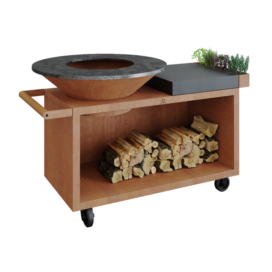 Grilovací ohniště OFYR Island 100 Corten PRO Ceramic Dark Grey