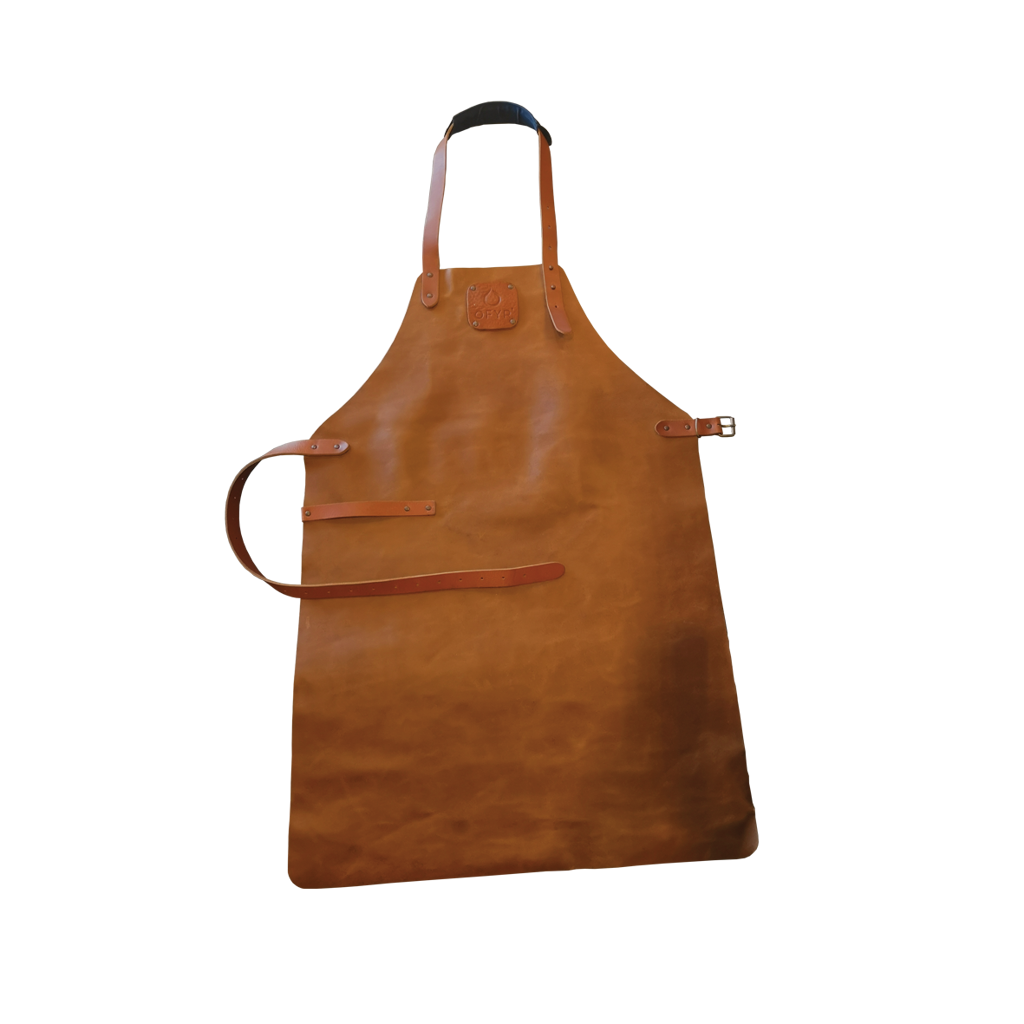 OFYR Kožená zástěra OFYR, hnědá