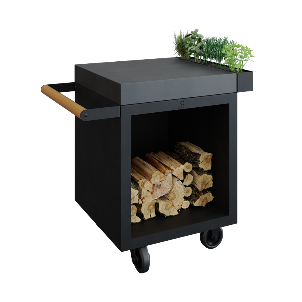 Pojízdný pracovní stůl OFYR Mise en Place Black 65 PRO Ceramic Dark Grey