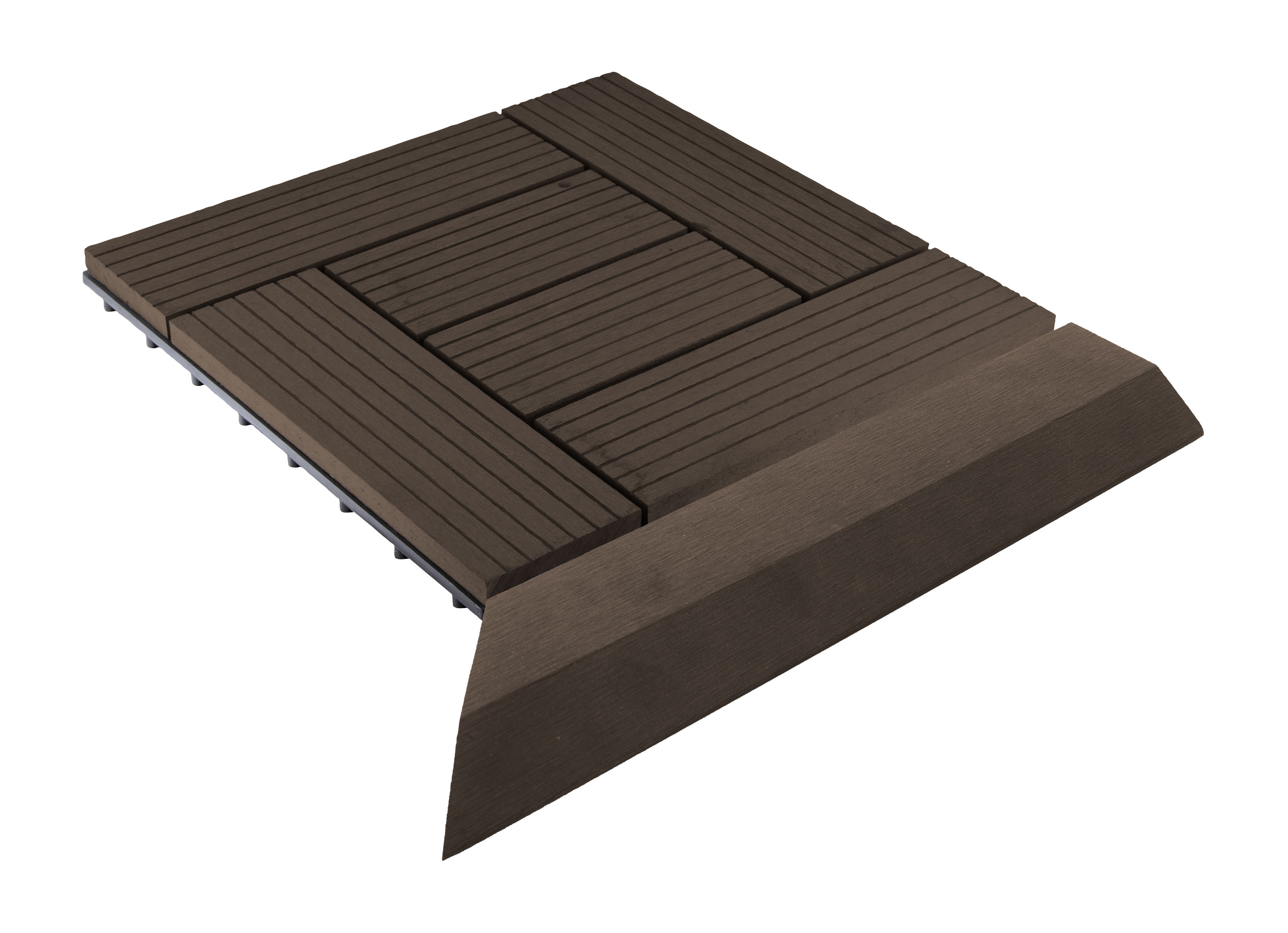 Přechodová lišta G21 Indický teak pro WPC dlaždice, 38,5 x 7,5 cm rohová (levá) (obrázek 6)