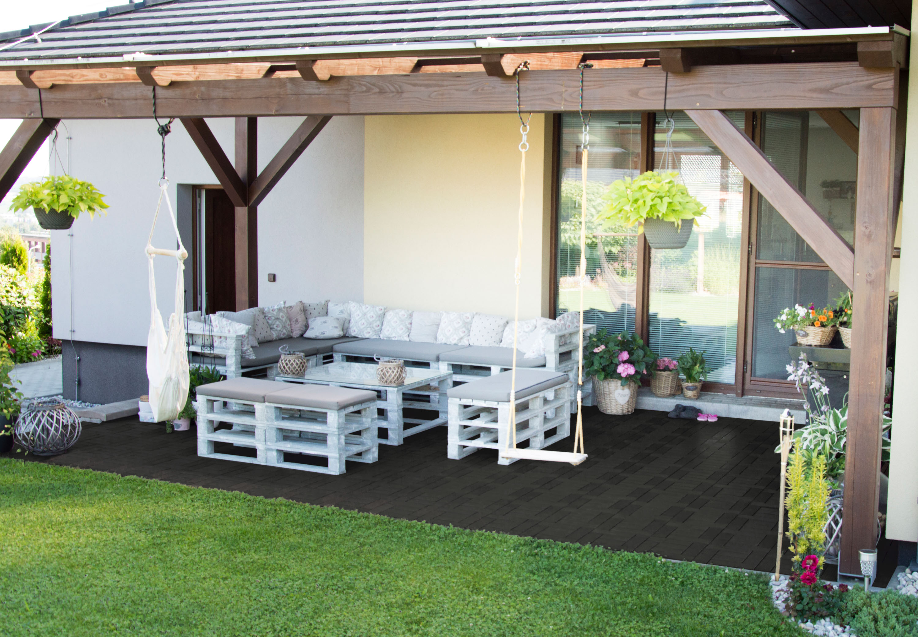 G21 WPC dlaždice PALMYRA 30 x 30 cm, Eben - Obrázek 4