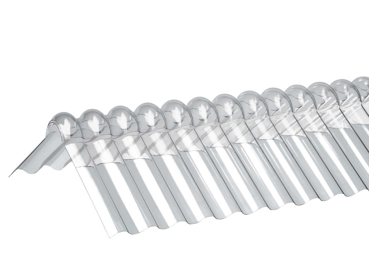 Gutta Hřebenáč průhledný, vlna 76 x 18, 1045 x  280 mm, akryl