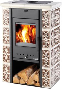 Haas+Sohn Kachlová kamna ČIČMANY, slonová kost/hnědá