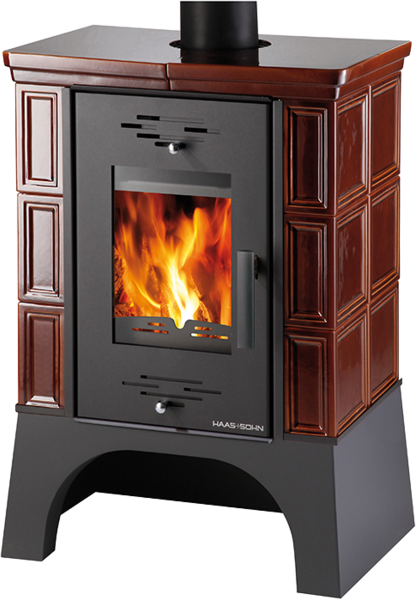 Haas+Sohn Kachlová kamna EBOLI, hnědá, podstavec černý