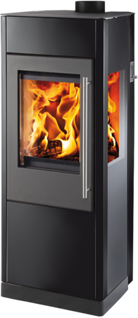 Haas+Sohn Panoramatická krbová kamna EIFFEL, černá lesklá