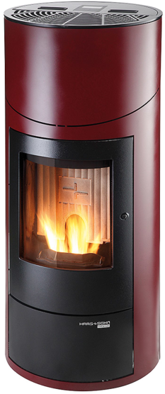 Haas+Sohn Peletová kamna HSP 7 II GRANDE RLU DE LUXE, červená vč. WLAN