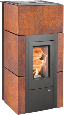 Haas+Sohn Peletová kamna HSP 6 RUEDA C PGI, antracit/kachle zrzavá patina vč. WLAN