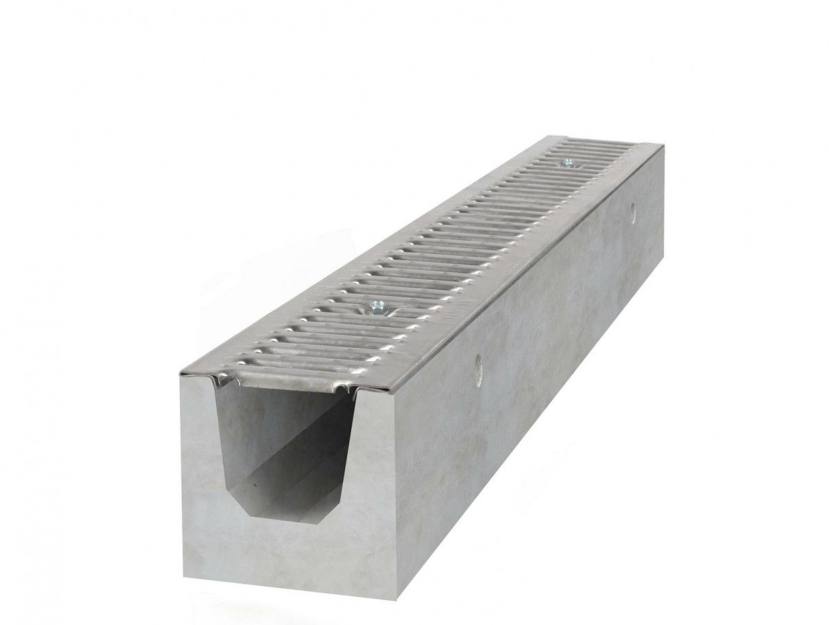 Gutta Betonový žlab A15 s pozinkovanou mříží, d. 1000 x š. 130 x v. 120 mm