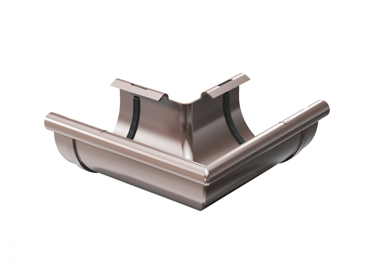 Plastový roh žlabu Gutta Aqua (vnější) 125 mm, hnědá