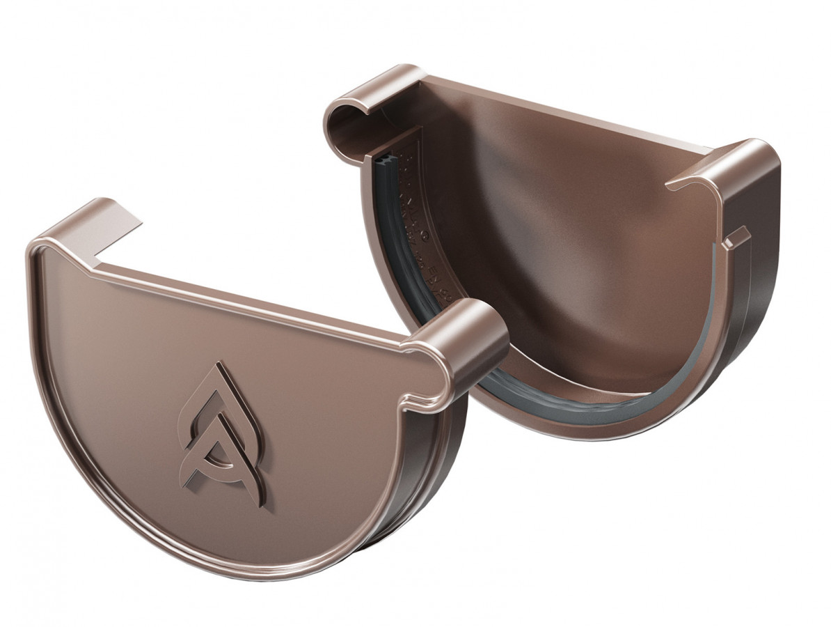 Plastové čelo žlabu Gutta Aqua 150 mm, hnědé, pravé