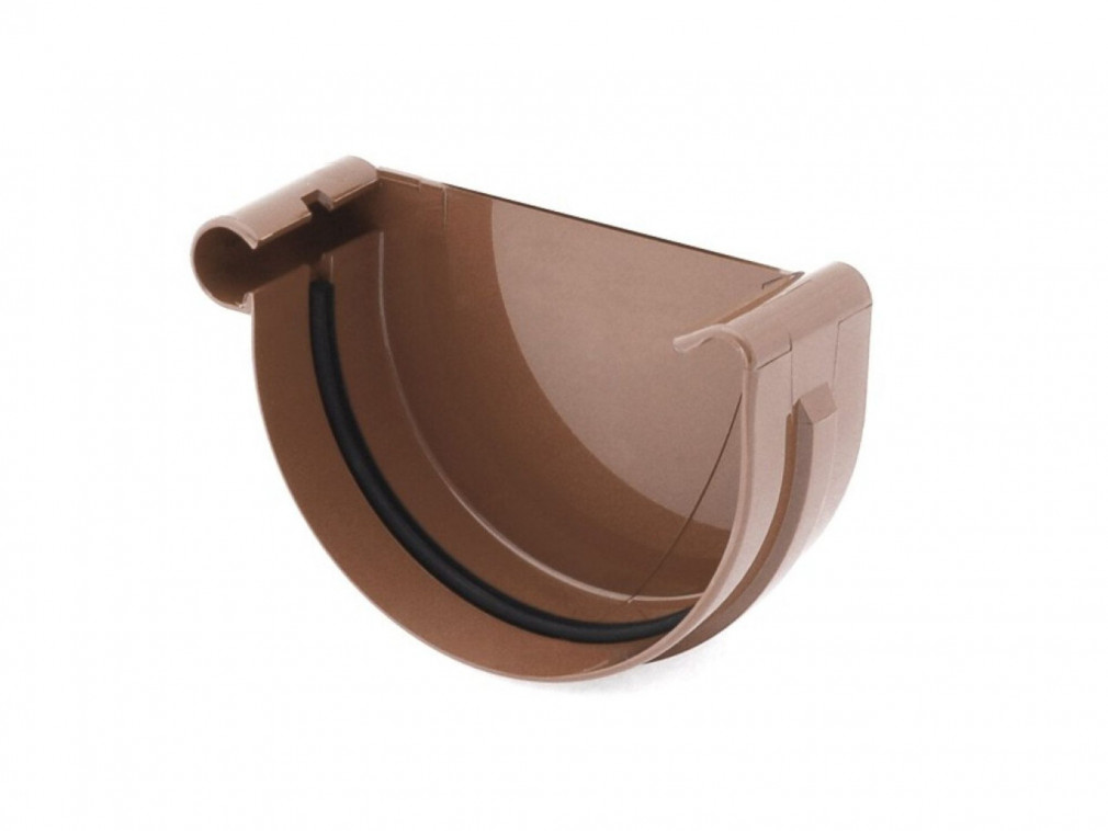 Plastové čelo PVC žlabu Covernit 125 mm levé 154 x 52 mm hnědá