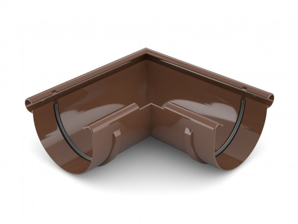 Plastový roh PVC žlabu Covernit 125 mm vnější hnědá