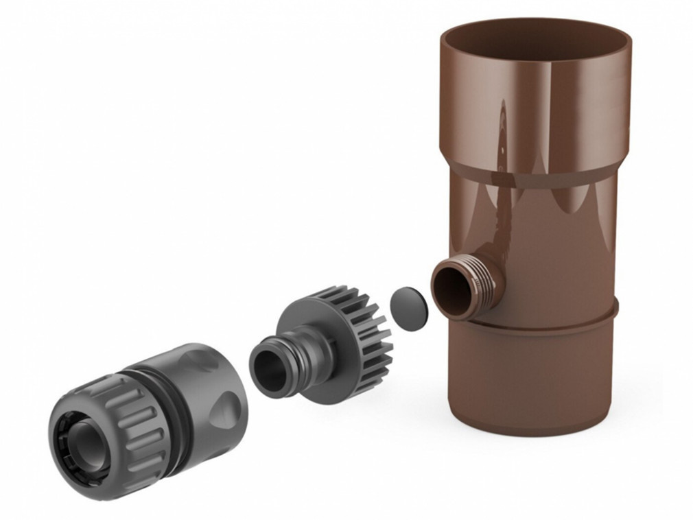 Plastový sběrač dešťové vody Covernit PVC 63 mm hnědá