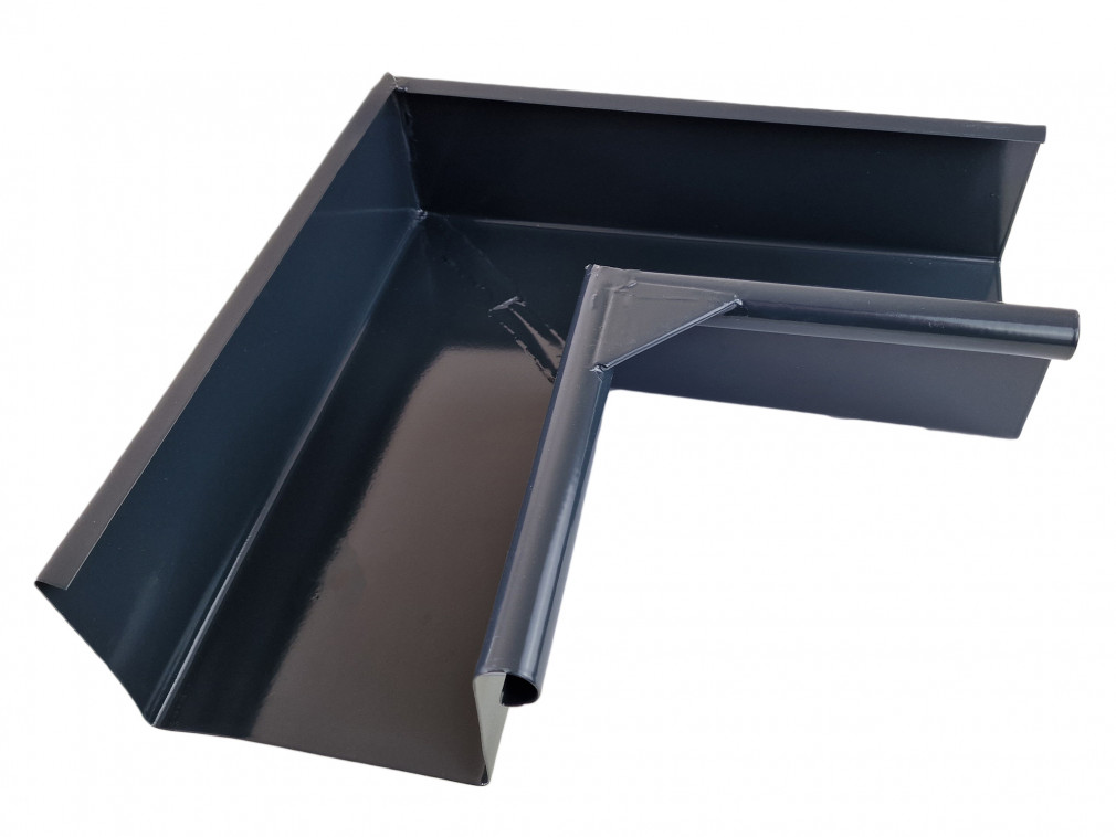 Lakovaný okapový roh žlabu Covernit SQUARE Vnitřní 120 mm - Obrázek 3