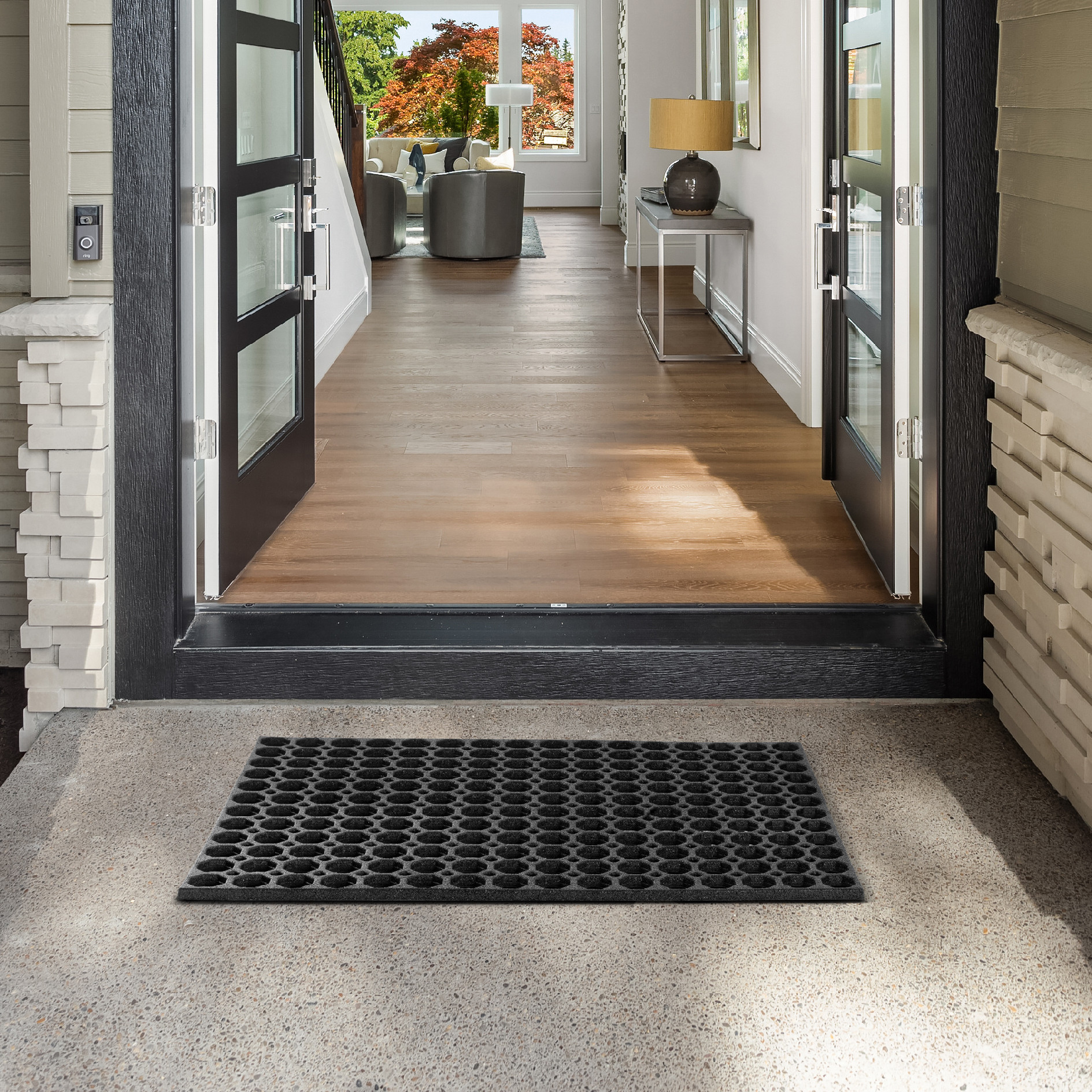 Multy home Gumová rohožka HONEY COMB 60 x 80 cm, černá MHEU5000303, 1 ks - Obrázek 4