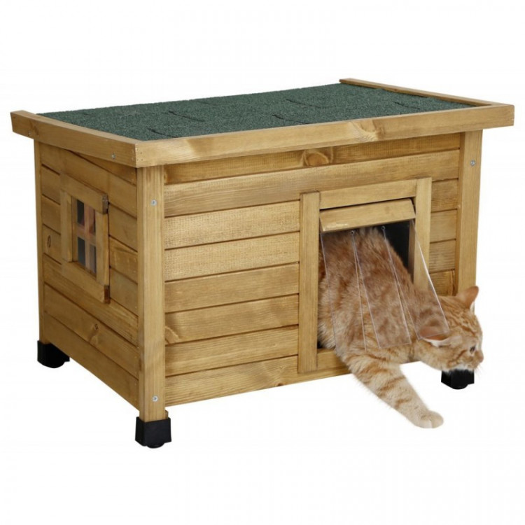 Agrofortel Bouda kočičí, domeček RUSTICA hnědá, 57 x 45 x 43 cm (obrázek 3)