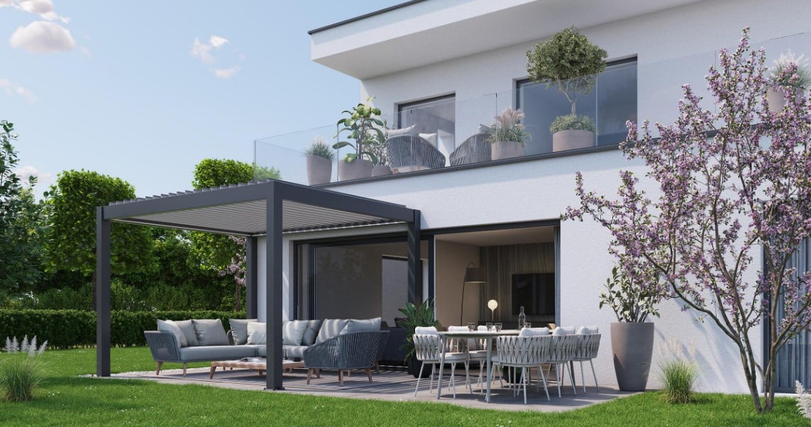 Bioklimatická pergola BIOHORT 3 x 3,5 m, tmavě šedá metalíza (obrázek 8)