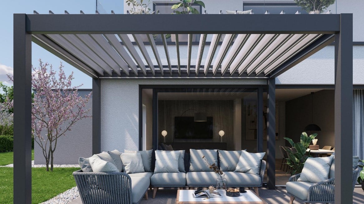 Bioklimatická pergola BIOHORT 4 x 3 m, tmavě šedá metalíza (obrázek 7)