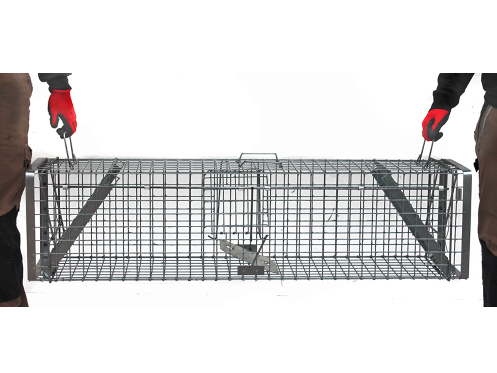 Bravson Profesionální past na lišky, kuny, vydry a kočky TRAP H118x34x34V2 - Obrázek 4