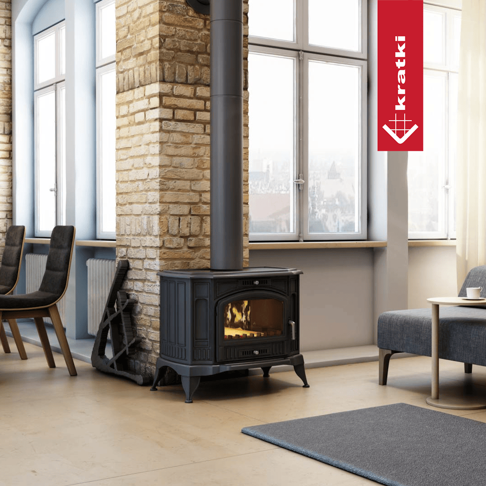 Krbová kamna KRATKI KOZA K9 ASDP s automatickou regulací (150mm), černá