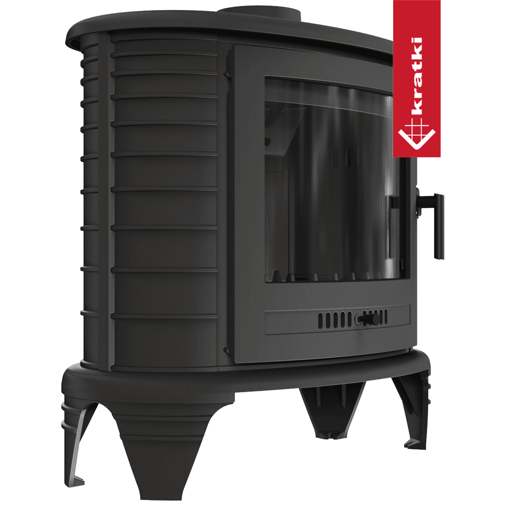 Krbová kamna KRATKI KOZA K8 TURBOFAN s ventilátorem, černá (obrázek 3)