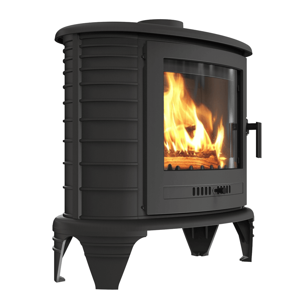 Krbová kamna KRATKI KOZA K8 TURBOFAN s ventilátorem, černá