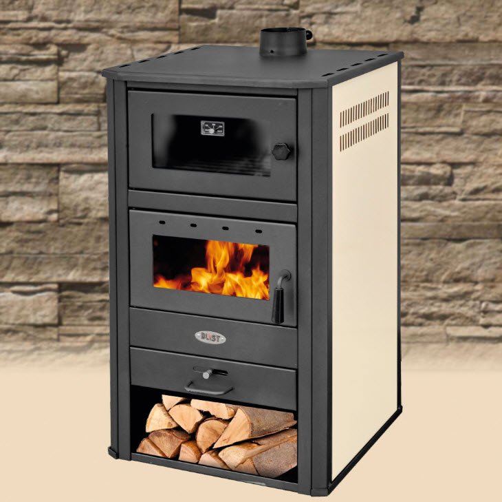 Krbová kamna BLIST BRM s troubou, krémová