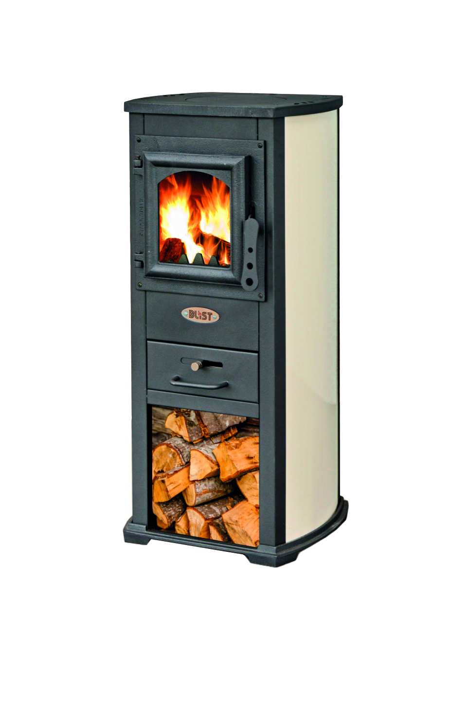 Krbová kamna BLIST Berna Lux, krémová