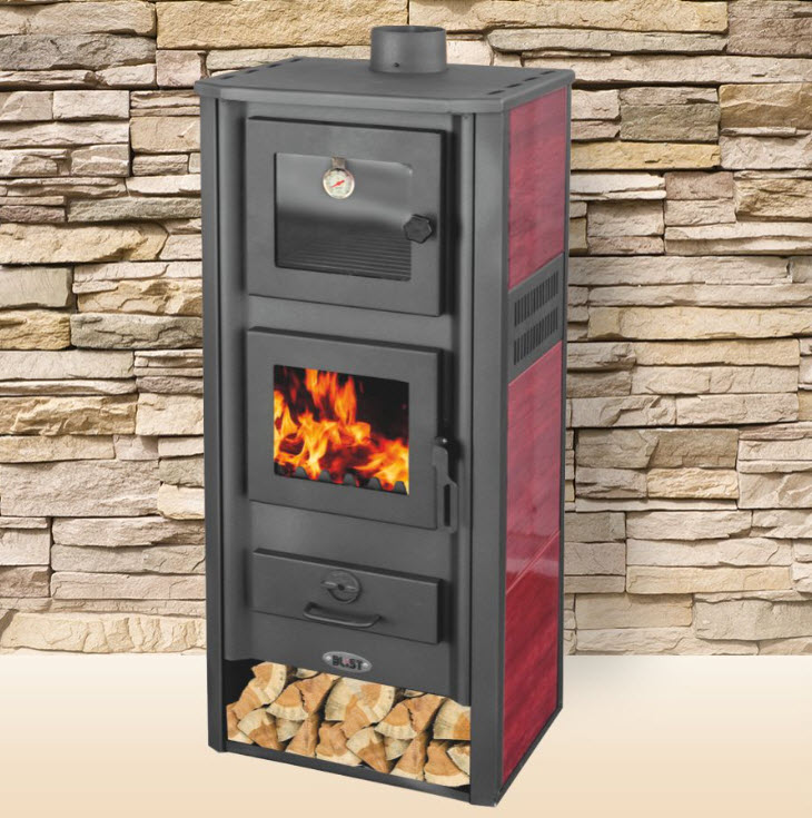 Krbová kamna BLIST ROMA S s troubou, červená