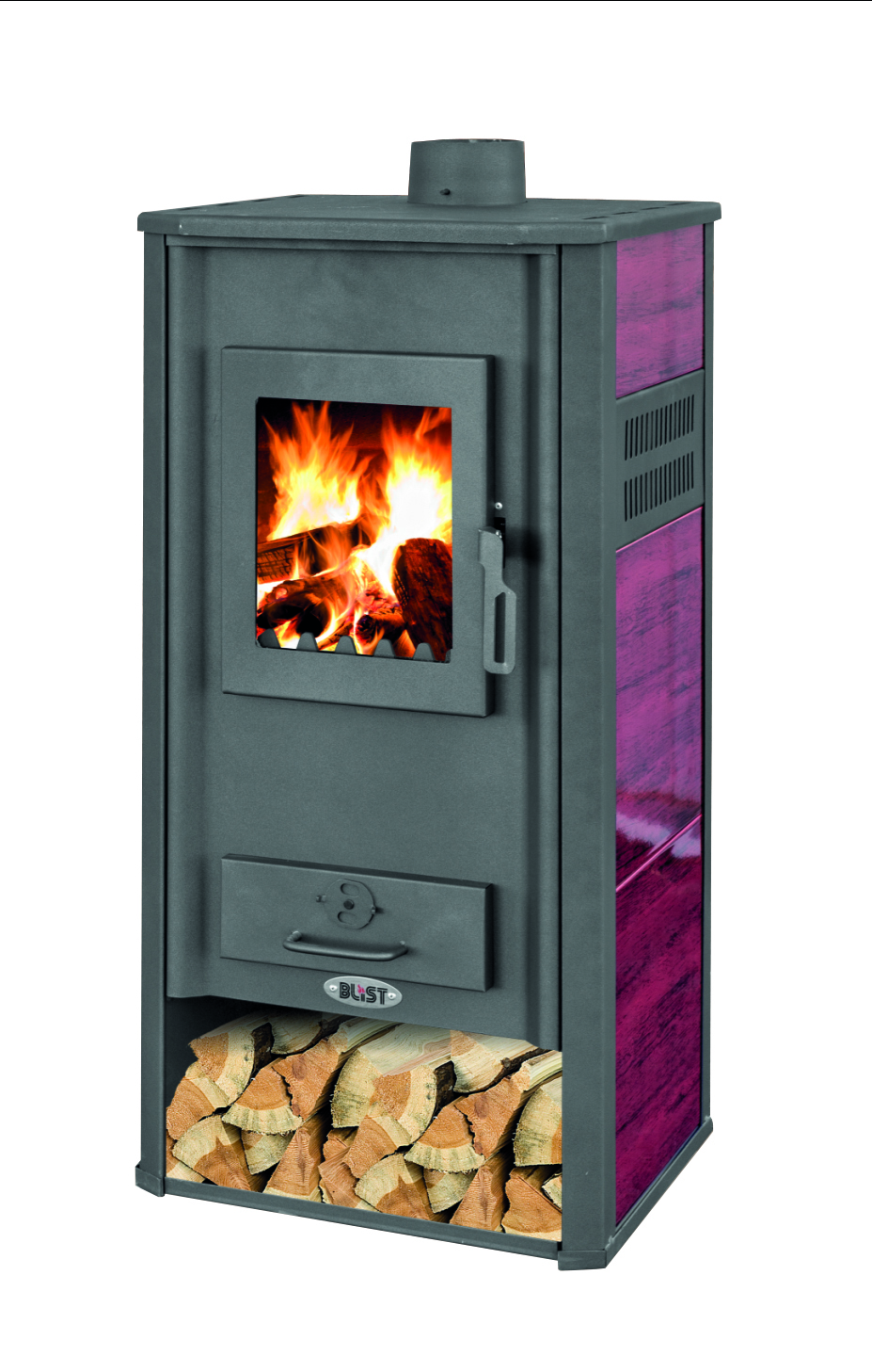 Krbová kamna s výměníkem BLIST ROMA E, červená