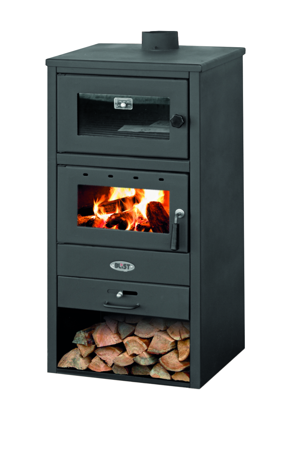 Krbová kamna BLIST NAPOLI s troubou, antracit