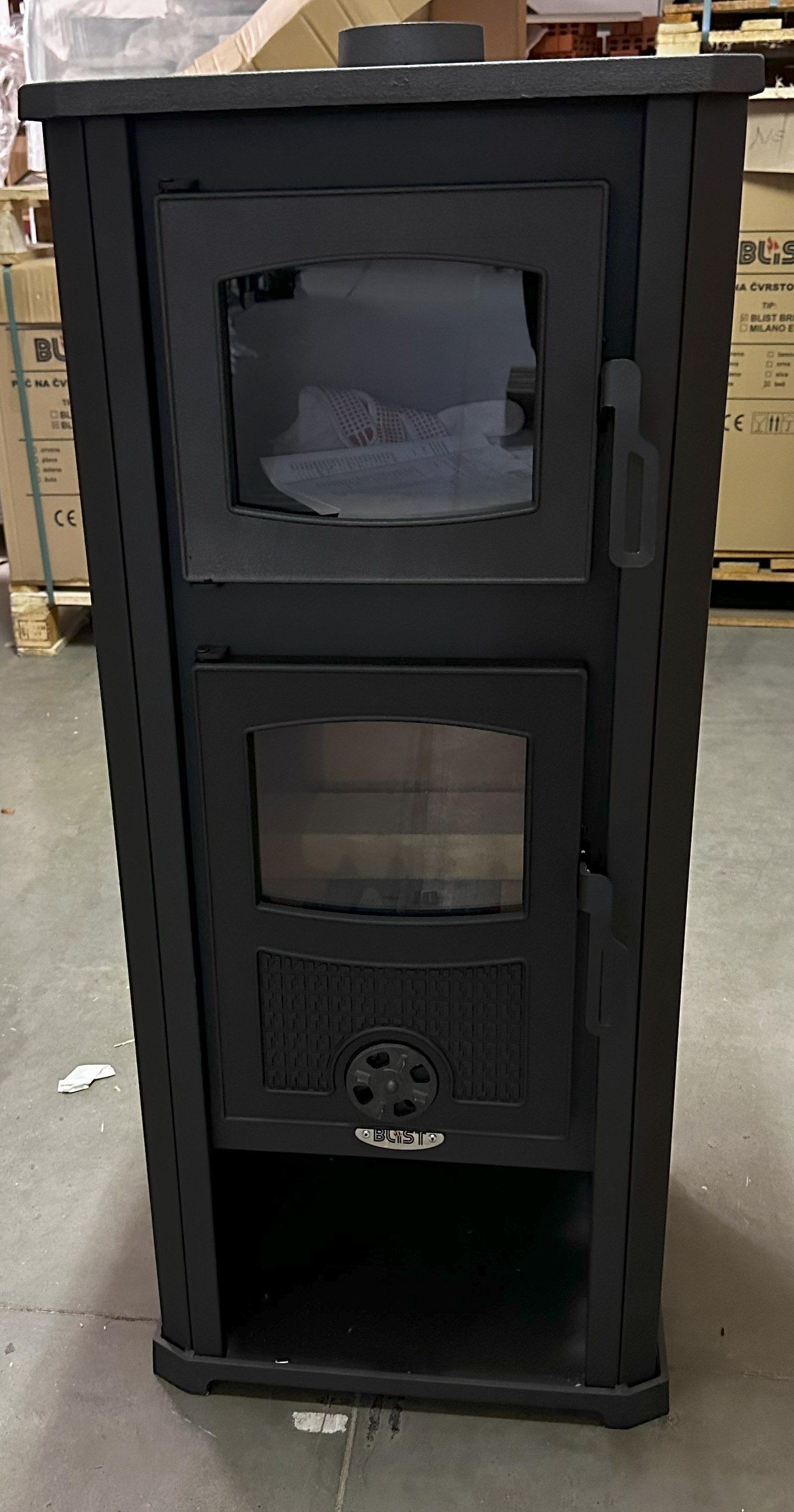 Krbová kamna BLIST ROMA G s troubou, krémová, akce