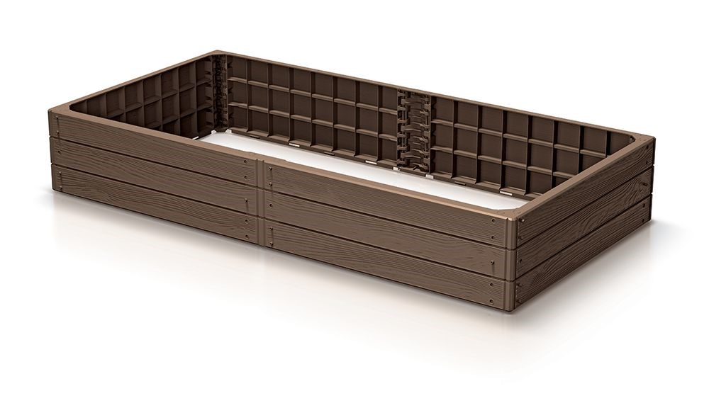 Vyvýšený záhon BASE WOODY, hnědá 149 x 75 x 25 cm