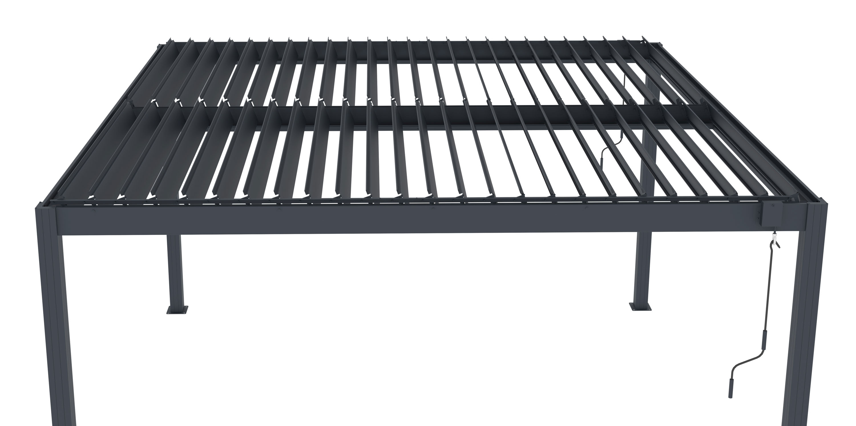 Bioklimatická pergola G21 Austin 4x4 m, antracitová hliníková (obrázek 5)