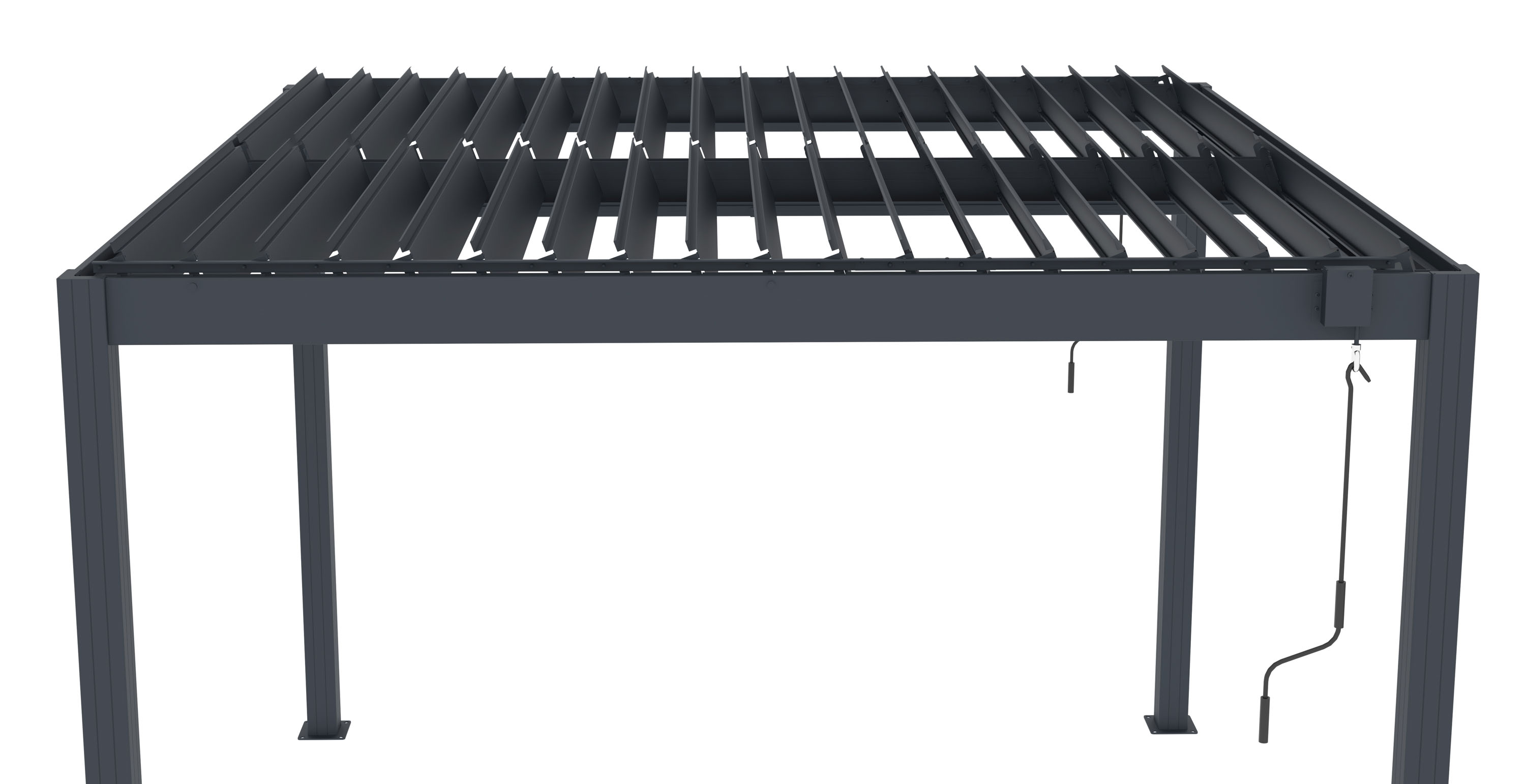 Bioklimatická pergola G21 Austin 3x3 m, antracitová hliníková (obrázek 5)