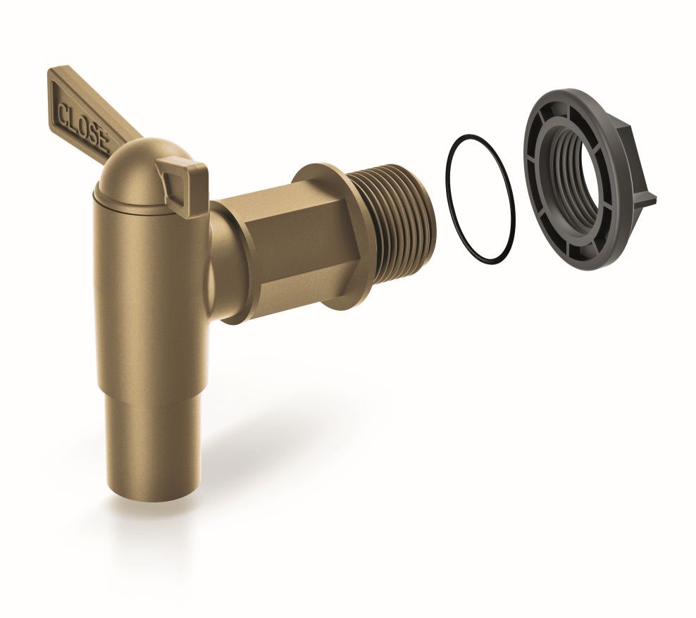 Prosperplast Kohoutek plastový k nádobě na dešťovou vodu CANTAP2 - zlatý