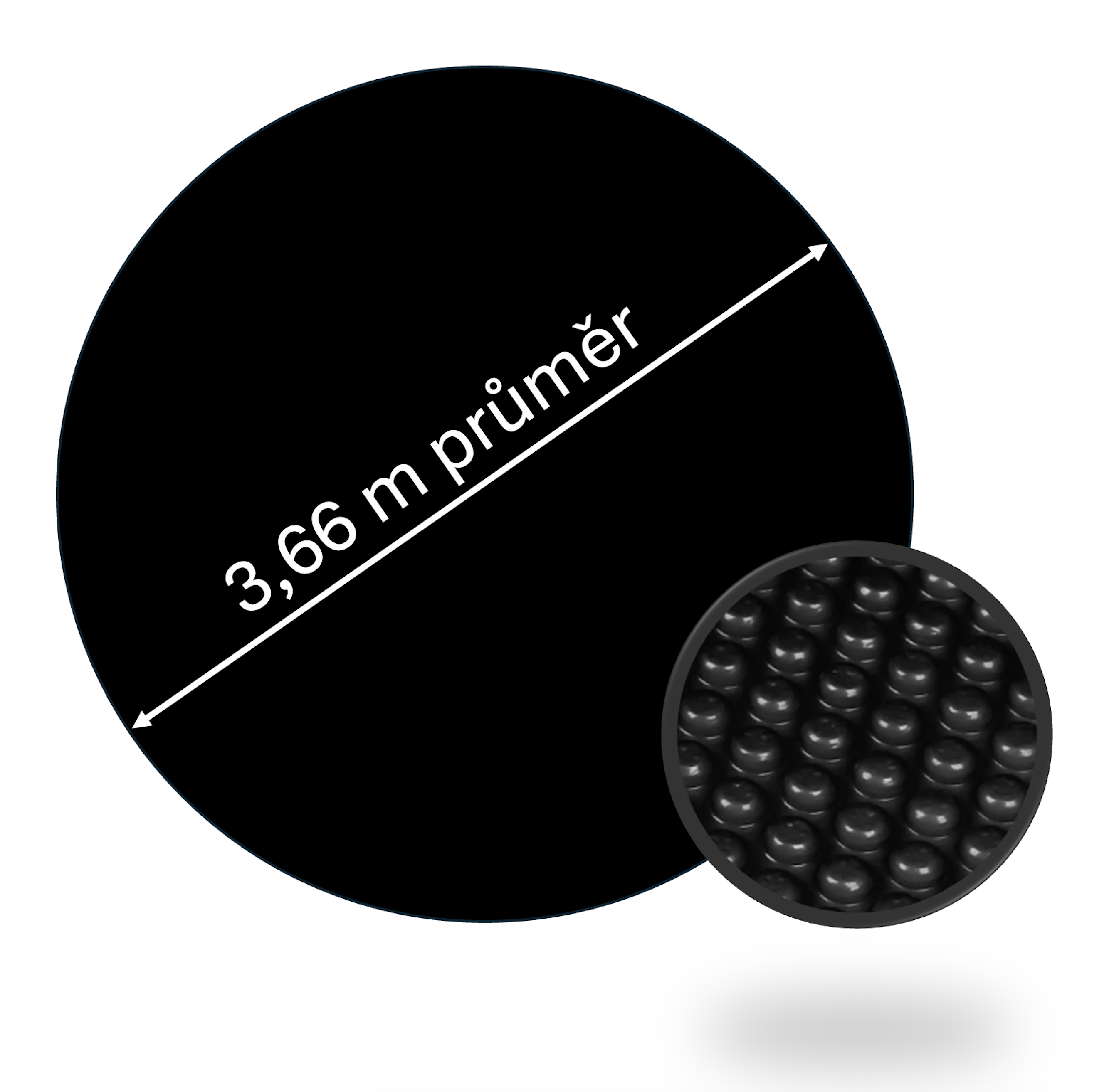 Solární plachta CF pro bazény s průměrem hladiny 3,6 m ČERNÁ