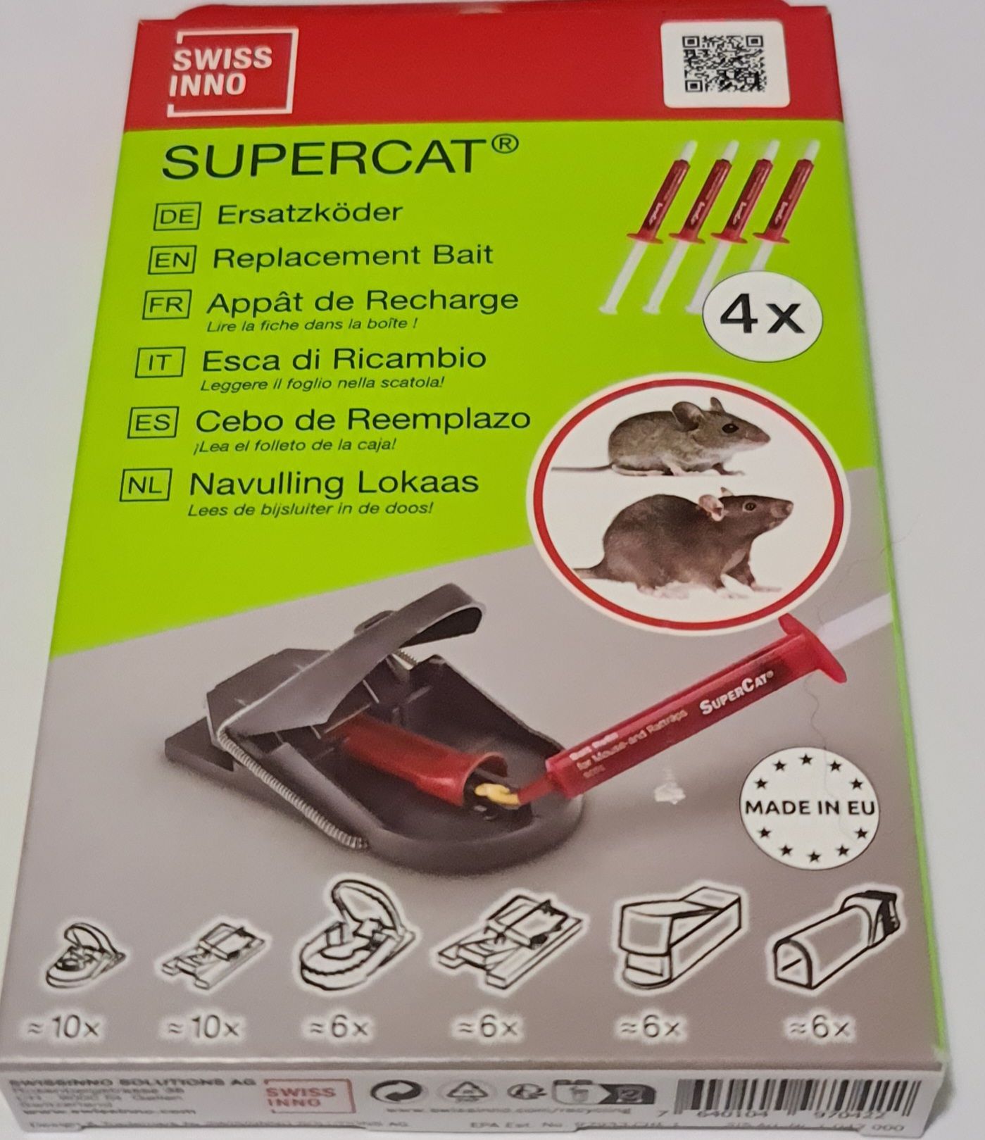 SuperCat SwissInno náhradní náplň v tubě 2 x 3 g, myši a potkani SW1041001