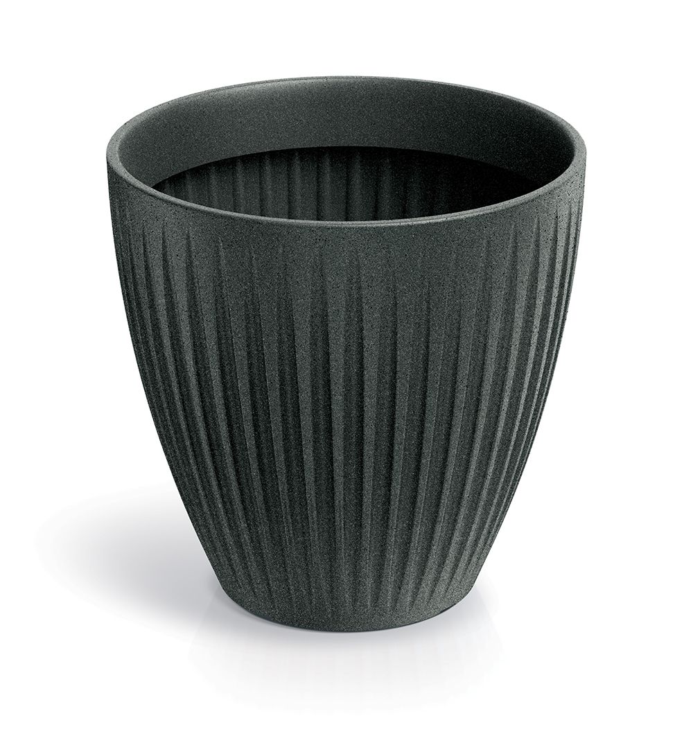 Ethick Květináč LATIA ROUND MIDL 60 cm, černý granit